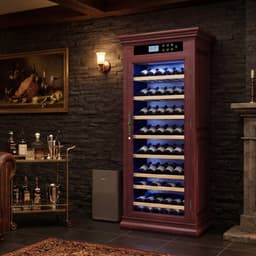 Freestanding Wine Cabinet, Stylish Wine Cooler With Uv-Resistant Glass Door, LED Light & Storage Rack | Fridge.com