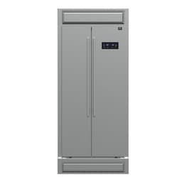Forno Salerno 33" Built-In Stainless Steel Refrigerator 15.6 cu. ft - With Modern Decorative Grill - 37" Wide | Fridge.com