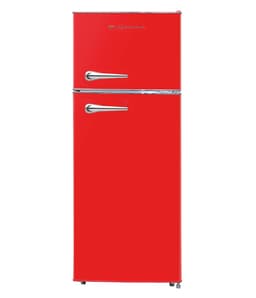 Frigidaire EFR786 Retro Apartment Size Refrigerator with Top Freezer - 2 Door Fridge with 7.5 Cu Ft of Storage Capacity, Adjustable Spill-Proof Shelves, Door & Crisper Bins, Red | Fridge.com