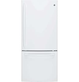 GE GDE21EGKWW Bottom Freezer Refrigerator, Solid Black | Fridge.com