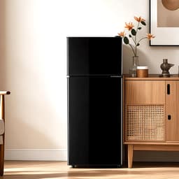 Double Door Small Refrigerator With Freezer, 3.8 cu.ft Mini Fridge With 7 Level Adjustable Thermostat & Removable Shelves | Fridge.com