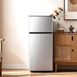 Double Door Small Refrigerator With Freezer, 3.8 cu.ft Mini Fridge With 7 Level Adjustable Thermostat & Removable Shelves | Fridge.com