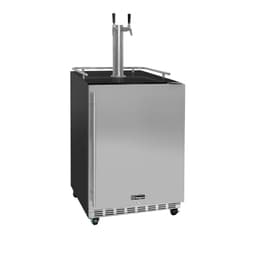 Kegco 24" Wide Dual Tap Stainless Steel Commercial Right Hinge Built-In Kegerator With Kit | Fridge.com