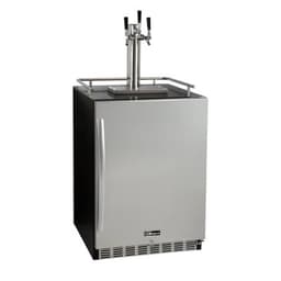 Kegco 24" Wide Triple Tap Stainless Steel Built-In Right Hinge Kegerator With Kit | Fridge.com