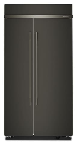 KitchenAid 25.5 Cu. Ft. 42" Built-In Side-By-Side Refrigerator w/ Platinum Interior in Black Ore KBSN742SBE | Fridge.com