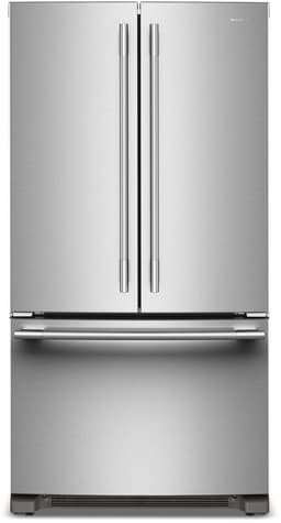 KitchenAid 25 Cu. Ft. 36 in. Standard-Depth French Door Refrigerator w/ Internal Water Dispenser in Steel KRFF136SPS | Fridge.com