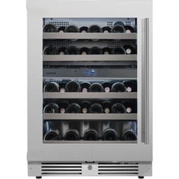 24 Inch Wide 37 Bottle Dual Zone Wine Cooler With Alternating (Blue, White, Amber) LED Lighting, Door Alarm, Touch Control Panel And Lockable Left Hin | Fridge.com