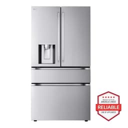 LG - 36-in Wide Standard-Depth Max 28.6 cu. ft. 4-Door French Door Smart Refrigerator With Full Convert Drawer - Stainless Steel | Fridge.com