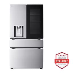 LG Smart InstaView Standard-Depth Max 4-Door French Door Refrigerator With Full-Convert Drawer, Print Proof Stainless Steel, 29 cu. ft. | Fridge.com