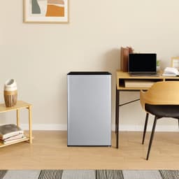 Magic Chef 4.4-cu. ft. Mini Fridge in Stainless Look, Small Compact Refrigerator with Freezer Compartment for Bedroom, Apartment, Dorm Room, Office | Fridge.com