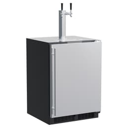 5.7 Cubic Feet Black/Stainless Steel Built-In Kegerator With Adjustable Temperature | Fridge.com
