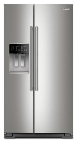 Maytag 28.41 Cu Ft, Full-Depth Side-By-Side Refrigerator, Exterior Ice And Water Dispenser In Fingerprint-Resistant Stainless Finish | Fridge.com