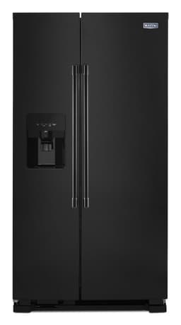 Maytag 36 In. Wide Side-By-Side Refrigerator W/ Exterior Ice And Water Dispenser, 25 Cu. Ft. In Black | Fridge.com