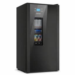 Nutrichef Beer Fridge 108 Can Capacity | Freestanding Beverage Refrigerator with Glass Door for Beer & Soda | Adjustable Temperature 21°F to 64°F | Adjustable Shelves | 19 x 17 x 33 IN | Black | Fridge.com
