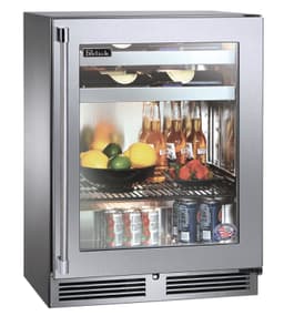Perlick 23.88'' W Built-In 41 Cans (12 oz.) 5.2 Cubic Feet Beverage Cooler With Wine Storage And Glass Door | Fridge.com