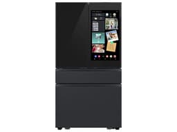 Samsung Bespoke 23 cu. ft. Counter Depth 4-Door French Door Refrigerator with AI Family Hub™+ AI Vision Inside™ in Charcoal Glass / Black | Fridge.com