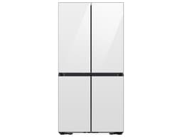 Samsung Bespoke 22 cu. ft. Counter Depth 4-Door French Door Refrigerator with Zero Clearance Fit & Food Showcase Door in White Glass(RM80F22WEWAA) | Fridge.com