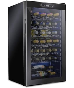 Schmck Single Zone 18.7'' Freestanding 34 Bottle Wine Refrigerator | Fridge.com