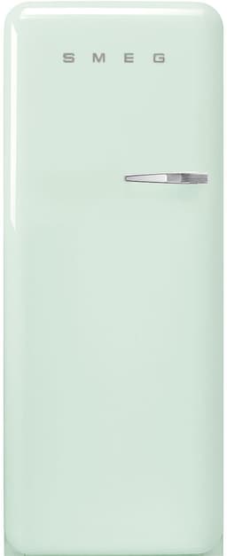Smeg FAB28 50's Retro Style Aesthetic Top Freezer Refrigerator with 9.92 Cu Total Capacity, Multiflow Cooling System, Adjustable Glass Shelves 24-Inches, Pastel Green Left Hand Hinge Made In Italy | Fridge.com