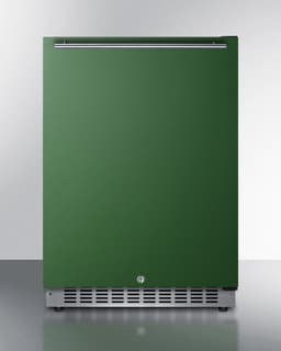 Summit 24" Built-In Refrigerator, 4.8 cu.ft., ADA Compliant, Undercounter, Green, Stainless Steel - AL54G | Fridge.com