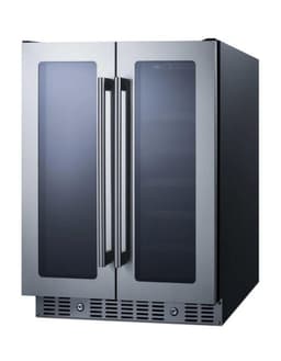 Summit ALFD24WBV 24"" ADA Compliant Dual Zone Beverage Center with 4.6 cu. ft. Capacity Digital Thermostats LED Lighting and Automatic Defrost in Stainless Steel | Fridge.com