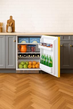 Summit 24" Refrigerator Freezer, Undercounter Fridge, 5.04 cu.ft. Capacity, ADA Compliant, ENERGY STAR, Yellow - BRF611WHYADA | Fridge.com