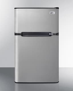 Summit Appliance CP34BSS 2-Door Refrigerator-Freezer, 19" Wide, 3.2 cu.ft Capacity, Adjustable Glass Shelf, Cycle Defrost, Adjustable Thermostat, Right Hand Door Swing, Leveling Legs | Fridge.com