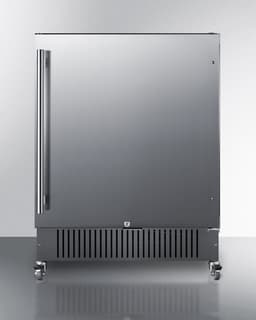 Summit 27” Refrigerator, Built-in, Outdoor Refrigerator, 4.98 cu.ft. Capacity, Mobile Fridge, Stainless Steel- FF27BSSCAS | Fridge.com