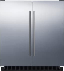 Summit 30" Built-In Refrigerator-Freezer, Side-by-Side Undercounter Refrigerator - Freezer, 5.4 cu. ft. Capacity, Stainless Steel - FFRF3075WSS | Fridge.com