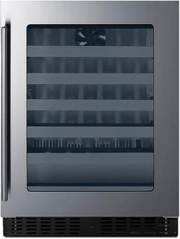 Summit 24” Wine Cellar, Built-in Wine Cellar, Shallow 18” Depth, 33 Bottle Capacity, ADA Compliant, Stainless Steel- ASDW2412 | Fridge.com