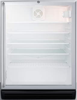 Summit SCR600BGLBISHADA 24"" ADA Compliant Beverage Center with 5.5 cu. ft. Capacity Double Pane Tempered Glass Door Automatic Defrost and Adjustable Glass Shelves in Stainless Steel | Fridge.com