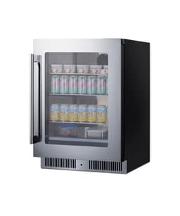 Summit 24” Built-In Beverage Center, Shallow 18” Depth, Stainless Steel - SDHG2443LHD (Left Handed Door Swing) | Fridge.com