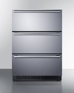 Summit 24" Built-In 3-Drawer Refrigerator, 4.9 cu.ft, Outdoor, Stainless Steel- SP6DS3D | Fridge.com