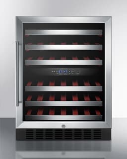 Summit Appliance Dual Zone 23.63'' 46 Bottle Wine Refrigerator With Reversible Door | Fridge.com