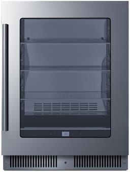 Summit 24” Beverage Center, 4.73 cu.ft., Capacity, Stainless Steel & Glass- CL24BV1 (Right Hand Door, Stainless Steel) | Fridge.com