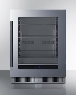 Summit 24 Inch Beverage Refrigerator with Glass Door, 3.5 Cu.ft., Shallow Depth Undercounter, Commercially Approved- SDHG2443 (LHD, Panel Ready) (Panel not included) | Fridge.com
