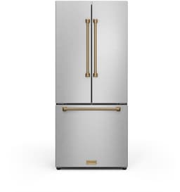 30 in. Wide Gordon Ramsay Series By Thor Kitchen 17.5 cu. ft. Counter Depth Refrigerator With Bronze Hardware - Stainless Steel | Fridge.com