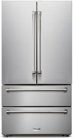 Thor Kitchen - 36 in. Wide 22.5 cu. ft. Professional French Door Counter Depth Refrigerator With Ice Maker - Stainless Steel | Fridge.com