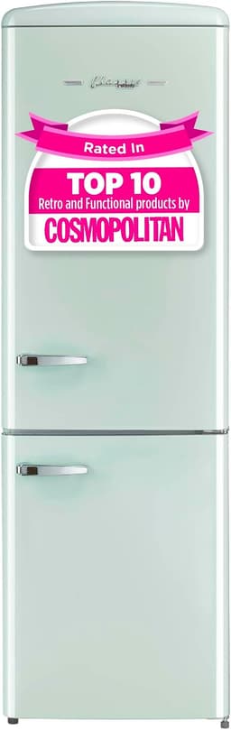Unique Appliances UGP-330L LG AC Classic Retro Refrigerator Electric Bottom-Mount Fridge with Intuitive Control Panel, 4 Glass Shelves, and 3 Freezer Drawers, Frost-Free, 12 cu./ft, Summer Mint Green | Fridge.com