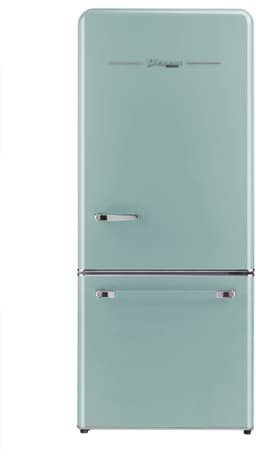 Unique Appliances - 30 in. Wide Classic Retro 30 in 17.7 cu. ft. Frost Free Retro Bottom Freezer Refrigerator - Ocean Mist Turquoise | Fridge.com
