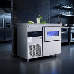 Commercial Ice Maker Machine, 132 lbs/24H Stainless Steel Ice Machine With Worktop, 30 lbs Storage & 70 Cubes/Cycle, Self-Cleaning Freestanding Ice-Ma | Fridge.com
