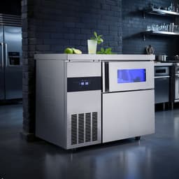 Commercial Ice Maker Machine, 220 lbs/24H Stainless Steel Ice Machine With Worktop, 66 lbs Storage & 108 Cubes/Cycle, Self-Cleaning Freestanding Ice-M | Fridge.com