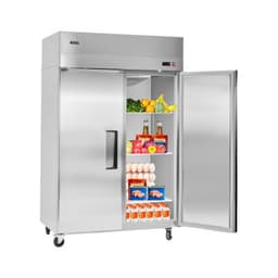 Commercial Refrigerator, 31.89 in Width Reach In Upright Refrigeration Double Door, 32.1 cu.ft Auto-Defrost Stainless Steel Refrigerator With 8 Adjust | Fridge.com