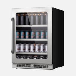 Whynter BSR-140SB 24 inch Built-ln 140 Cans Undercounter Stainless Steel Beverage Fridge with Reversible Door, Digital Control, Lock, and Carbon Filter | Fridge.com