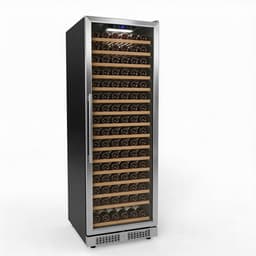 16 cu.ft. Single Zone 171 Bottle Capacity Built-In Wine Cooler In Black 17-Tier Wood Shelves | Fridge.com