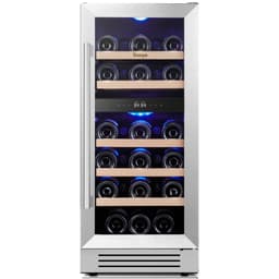 YEEGO 15" Dual Zone Built-In Under Counter Wine Cooler, 28 Bottle Compressor Wine Refrigerator | Fridge.com