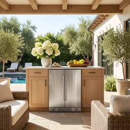 24" Built-In Dual-Zone Outdoor Beverage & Wine Refrigerator - 20 Bottles, 60 Cans, Stainless Steel Fridge With Automatic Defrost & Lock, Removable She | Fridge.com