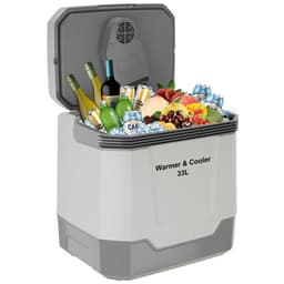35 qt Portable Electric Cooler & Warmer | 33L Car Refrigerator With Ac/Dc Power For Camping, Travel, Truck & Home Use, Gray | Fridge.com