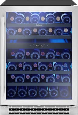 Zephyr - Brisas 46 Bottle Dual Zone Under Counter Wine Cooler - Stainless Steel/Glass | Fridge.com