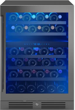 Zephyr - Presrv 24 in. 45-Bottle Built-In Or Freestanding Dual Zone Wine Cooler - Black Stainless Steel | Fridge.com